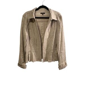 Reba Tan Shimmer Button up Blazer Jacket Womens Size 10